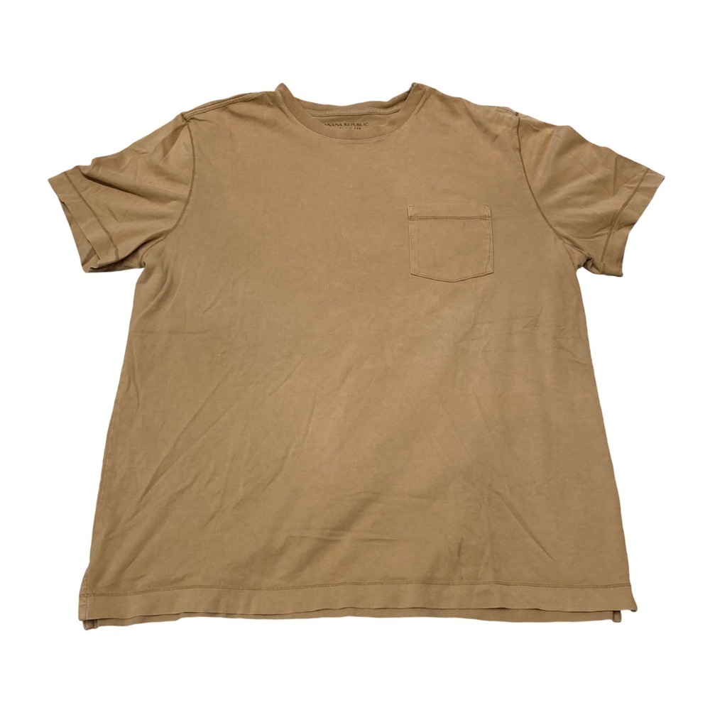 Banana Republic Authentic Tee Mens XL Tan 100% Supima Cotton Pocket T-Shirt